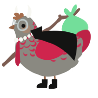 A ash and crimson chicken with a half-lace pattern
