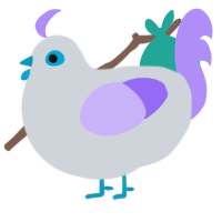 A mist and lilac chicken