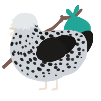 A mist and sable chicken with a speckle pattern