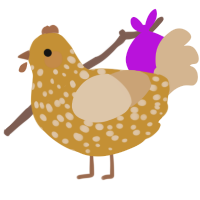 A gold and beige chicken with a speckle pattern