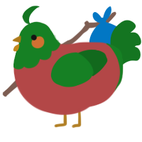 A red and leaf chicken with a head pattern