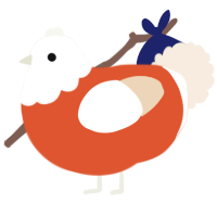 A vermilion and cream chicken with a head pattern