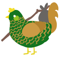 A leaf and gold chicken with a lace pattern