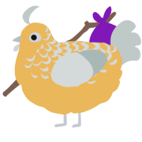 A honey and silver chicken with a half-lace pattern