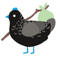 Night with clouds, a sable and grey chicken with a half-lace pattern