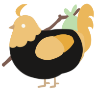 A sable and honey chicken with a head pattern