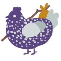 A overcast and silver chicken with a speckle pattern