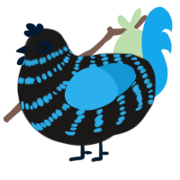 A sable and sky chicken with a bar pattern