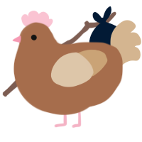 A brown and beige chicken