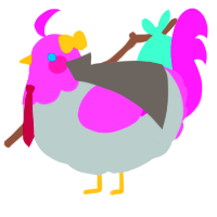 A silver and orchid chicken with a head pattern