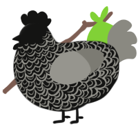 A black and ash chicken with a double-lace pattern