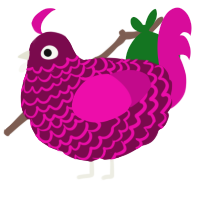 A wine and fuchsia chicken with a lace pattern