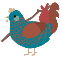 A sea and russet chicken with a lace pattern