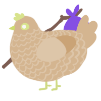 A beige chicken with a lace pattern