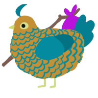 A gold and sea chicken with a lace pattern