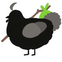 A black and grey chicken