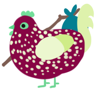 Peperomia, a maroon and apple chicken with a speckle pattern