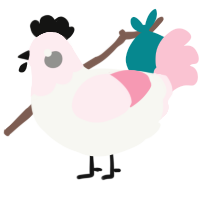 A white and rose chicken with a head pattern