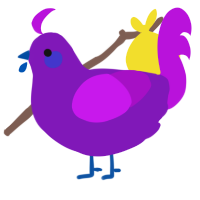 A violet and amethyst chicken