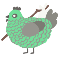 A spring and ash chicken with a lace pattern