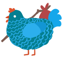 A sea and sky chicken with a lace pattern