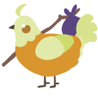 A orange and lemon chicken with a head pattern