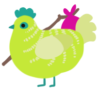 A lime and lemon chicken with a half-bar pattern