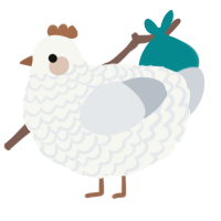 A white and mist chicken with a lace pattern