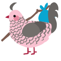 A rose and grey chicken with a lace pattern