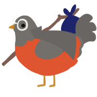 A vermilion and grey chicken with a head pattern