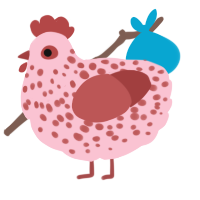 A rose and red chicken with a speckle pattern