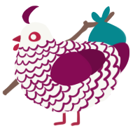 A white and wine chicken with a lace pattern