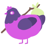 A orchid and overcast chicken with a head pattern