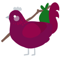 A wine and maroon chicken with a neck-speckle pattern