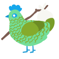A spring and chartreuse chicken with a lace pattern