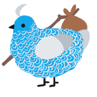 A sky and mist chicken with a double-lace pattern