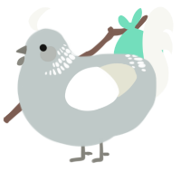 A silver and white chicken with a neck-band pattern