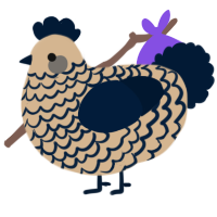 A beige and tumblr chicken with a lace pattern