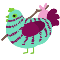 A mint and wine chicken with a bar pattern