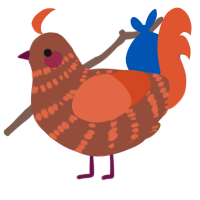 A russet and vermilion chicken with a bar pattern