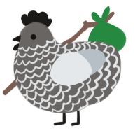 A grey and mist chicken with a lace pattern