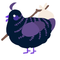 A tumblr and overcast chicken with a half-bar pattern