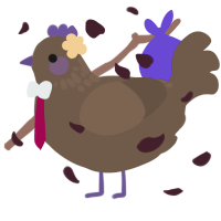 A bark chicken with a neck-speckle pattern