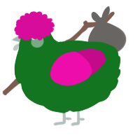 A leaf and fuchsia chicken