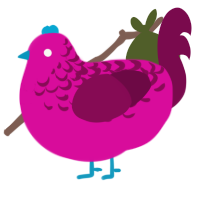A fuchsia and wine chicken with a half-lace pattern