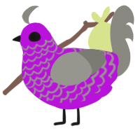 A amethyst and ash chicken with a lace pattern