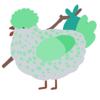 A mist and spring chicken with a speckle pattern
