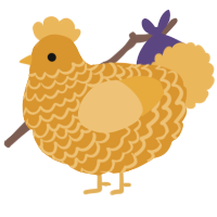 A orange and honey chicken with a lace pattern