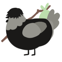 A sable and ash chicken with a head pattern