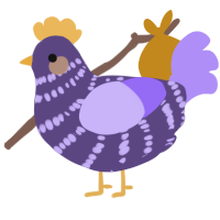 A overcast and lilac chicken with a bar pattern